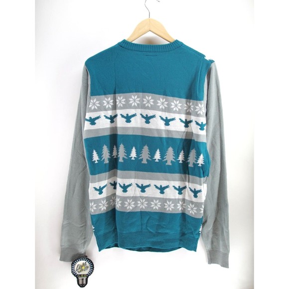 Philadelphia Eagles Light Up Sweater LED Sweatshirt Bluetooth Speaker Mens M‎ - Picture 9 of 12